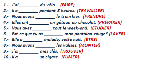 Verplicht Leerling concert blog Frans voor de leerlingen van de vierdes: le passé composé avec avoir  exercice 2 Complétez !