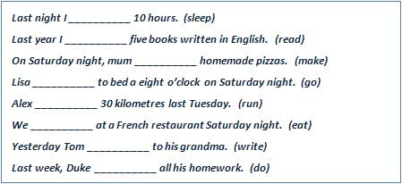 Fill in the gaps with the correct form of the verb in brackets.