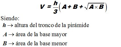 Antigua fórmula para calcular el volumen de un tronco de pirámide
