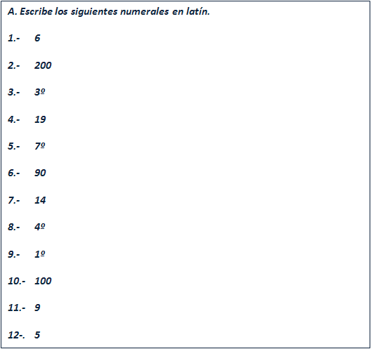 🥇 【 Los Numerales Cardinales Y Ordinales Ejercicios De Latín