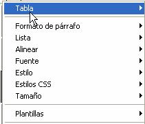 Seleccionar opcion tablas