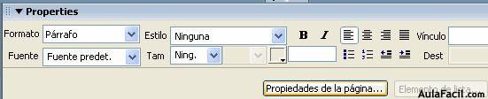PropiedadesÑ formato, fuente, estilo, tamaño, color