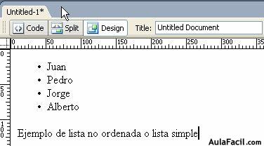 Ejemplo de lista simple