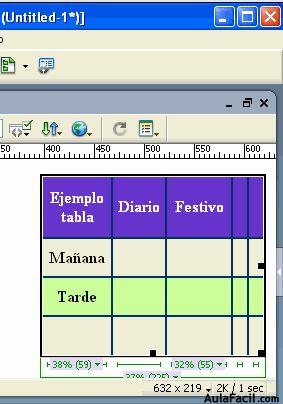 Nuestra tabla tiene ahora los colores y la estética de la tabla de la plantilla, pero Dreamweaver respeta la forma en que nosotros hemos incrustado la tabla en nuestra página.