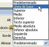 opción “Línea de base”