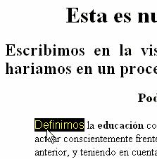 un índice en la cabecera de la página y con un clic ir a la sección que nos interese