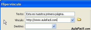 la dirección url de la página a la que deseemos enlazar desde nuestra página