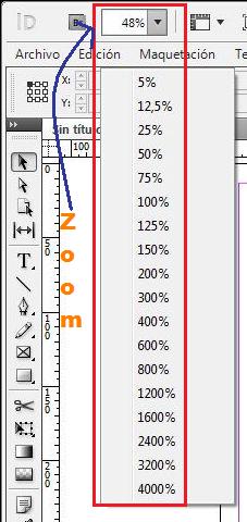 Botón de Zoom de Indesign CS5