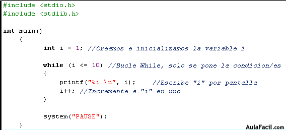 Resultado de imagen para while lenguaje c