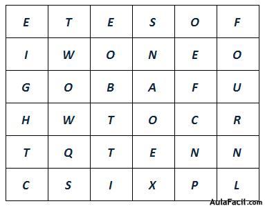 Find the following numbers in the Word Search