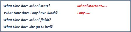 Foxy’s timetable.