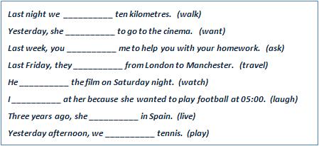 Fill in the gaps with the correct form of the verb in brackets.