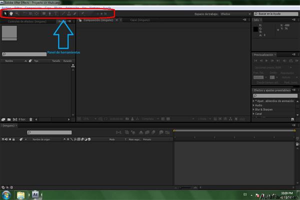 Panel de Herramientas After Effects