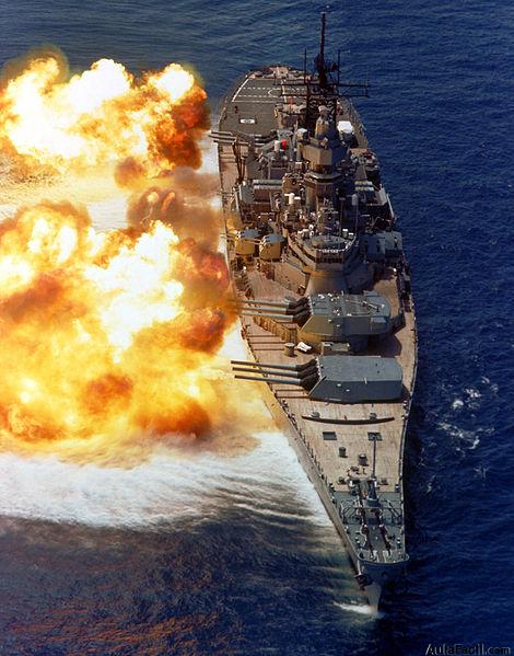 USS Iowa firing
