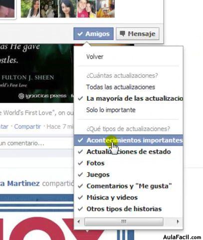 publicaciones que están en tu biografía de Facebook - Clasificar