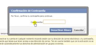 Cómo desactivar la cuenta de Facebook - Confirmar 