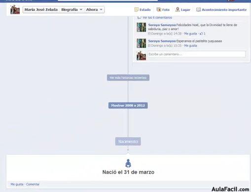 Recorrido por facebook - timeline