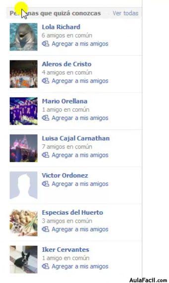 sugerencias de amistad de facebook