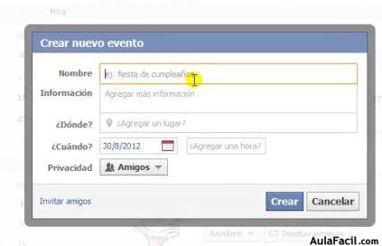 Cómo crear un evento en Facebook