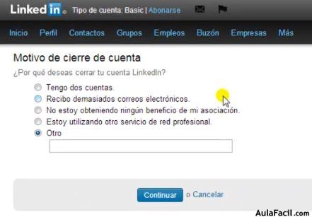 cómo desactivar mi cuenta en linkedin