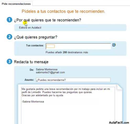 Gestionar recomendaciones