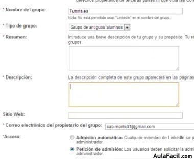 Crear grupos en LinkedIn