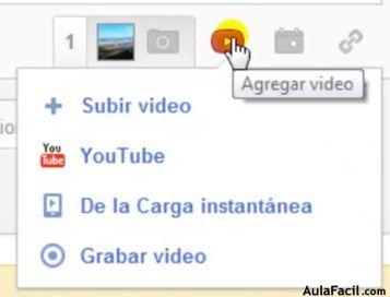  Google+ / Agregar vídeos