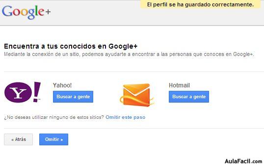 Encuentra conocidos en Google +