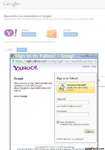 conexion a yahoo