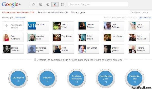 muestra circulos google plus