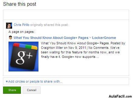 Comentario google plus aulafacil.com