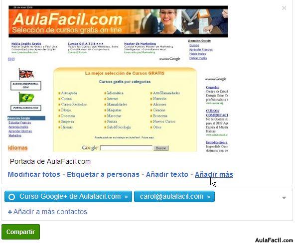 Añadir más fotos en Google +
