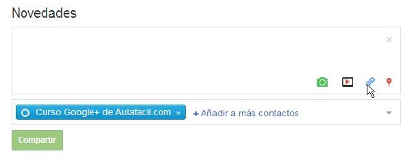 Añadir enlaces en Google +