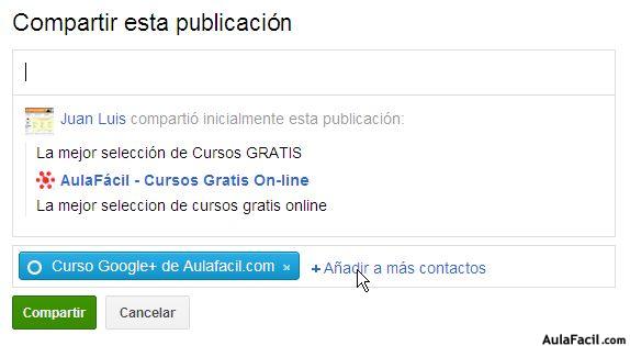 Otras formas de compartir en Google +