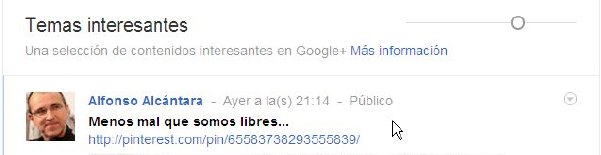 Temas interesantes en Google +