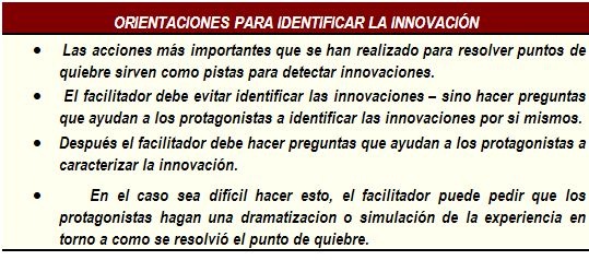 orientaciones para identificar la innovación