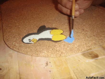 Individual de corcho con diseño de Pingüino 