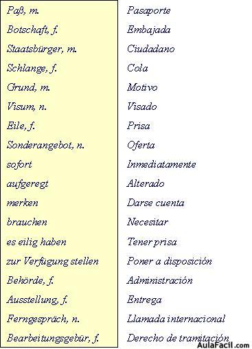 vocabulario aleman