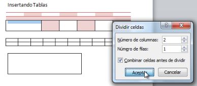 Resultado de imagen para dividir celdas en word