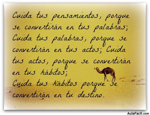 cuida tus pensamientos