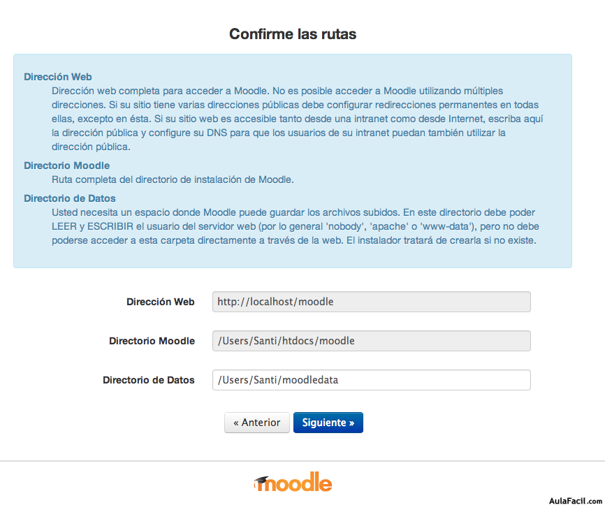 instalación moodle