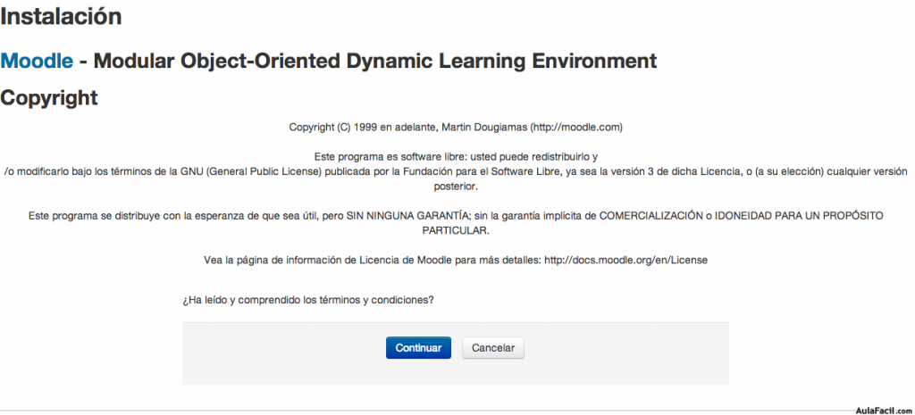 instalación moodle