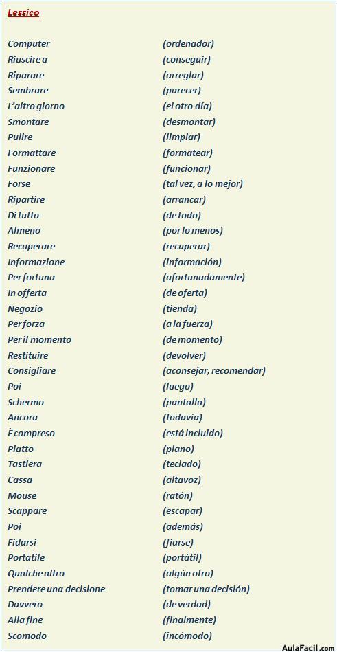 Vocabulario