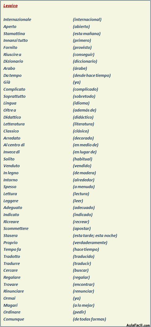 Vocabulario