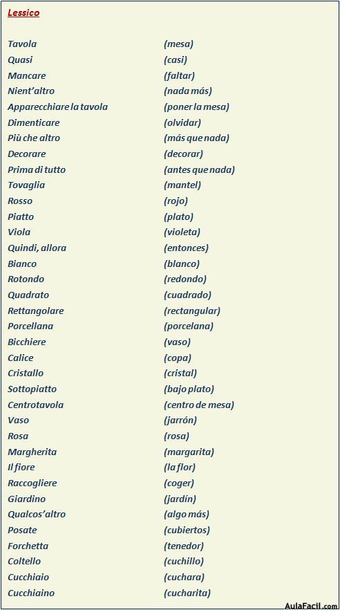 vocabulario