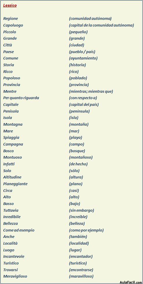 Vocabulario