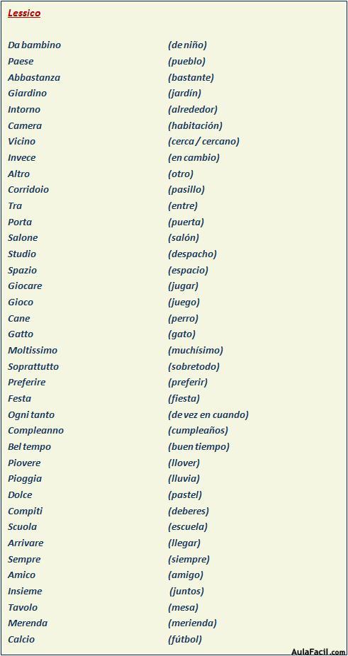 vocabulario