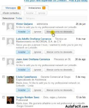  invitaciones de Linkedin