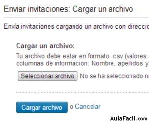 cargando un archivo desde nuestro ordenador.