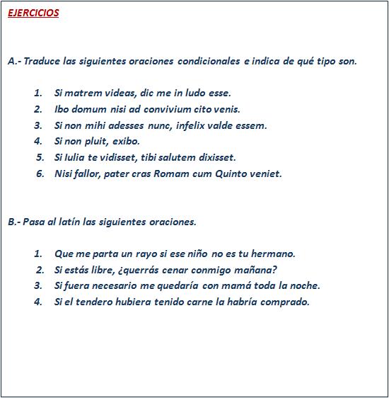 ejercicios oraciones condicionales